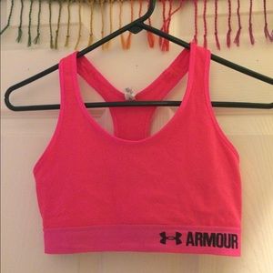 Bright Pink Under Armour Sports Bra